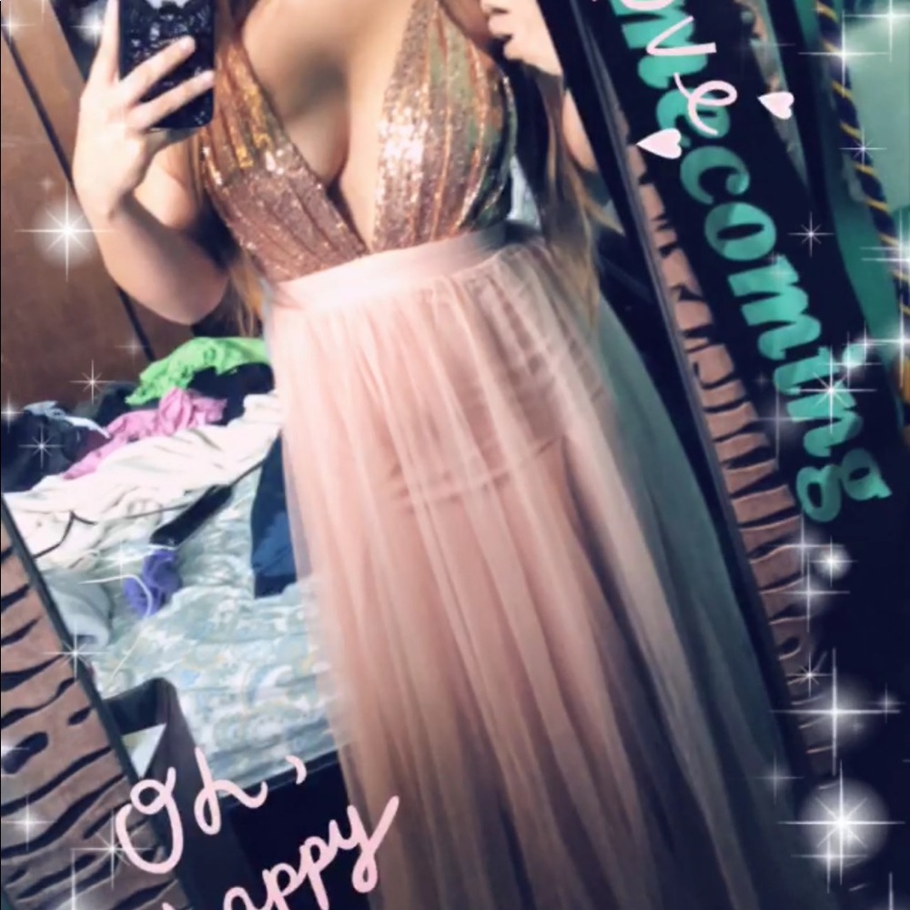 Deep v neck dress